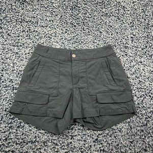 Athleta Trekkie Cargo Shorts Womens 4 Gray Stretch Outdoors Hiking Nylon Casual